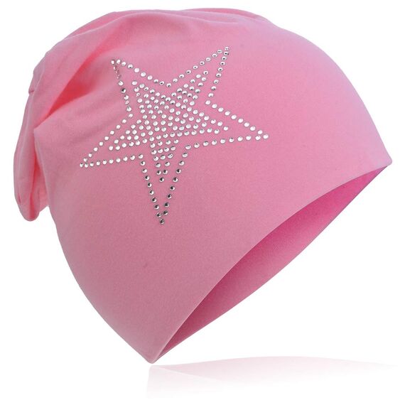 Miobo Slouch Beanie Mütze für Kinder und Erwachsene – Weiche Baumwolle – Strass-Stern-Design