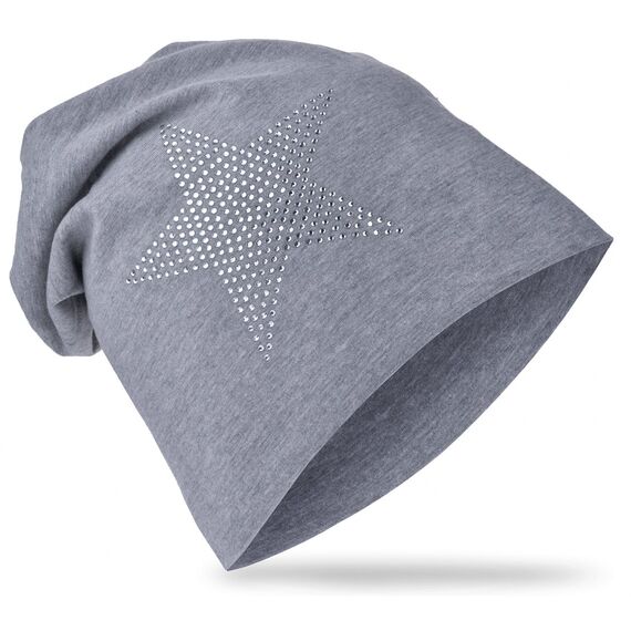 Miobo Slouch Beanie Mütze für Kinder und Erwachsene – Weiche Baumwolle – Strass-Stern-Design