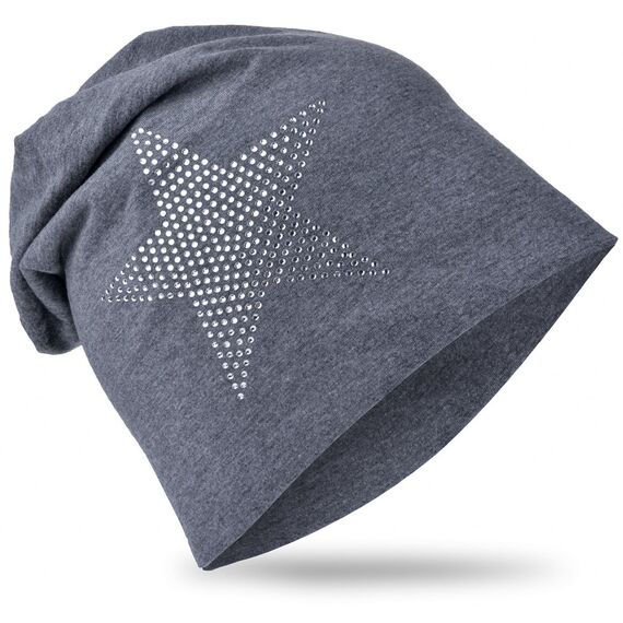 Miobo Slouch Beanie Mütze für Kinder und Erwachsene – Weiche Baumwolle – Strass-Stern-Design