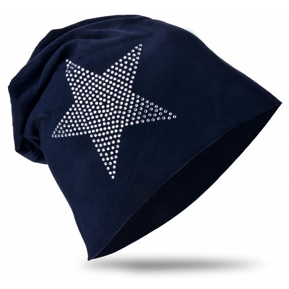 Miobo Slouch Beanie Mütze für Kinder und Erwachsene – Weiche Baumwolle – Strass-Stern-Design