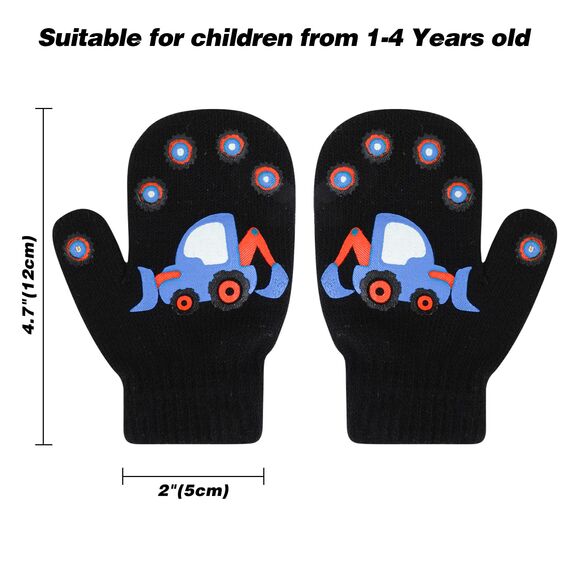 Jupsk Kleinkind Fäustlinge Baby Strickhandschuhe Winter Warme Stretch Bagger Fäustlinge für Kinder Jungen Mädchen 1 2 3 4 Jahre 6 Paar