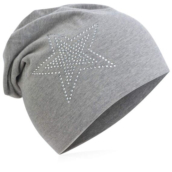 Miobo Slouch Beanie Mütze für Kinder und Erwachsene – Weiche Baumwolle – Strass-Stern-Design