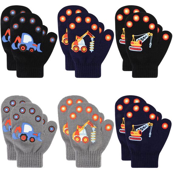Jupsk Kleinkind Fäustlinge Baby Strickhandschuhe Winter Warme Stretch Bagger Fäustlinge für Kinder Jungen Mädchen 1 2 3 4 Jahre 6 Paar