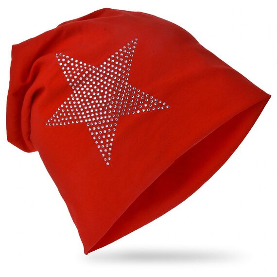 Miobo Slouch Beanie Mütze für Kinder und Erwachsene – Weiche Baumwolle – Strass-Stern-Design