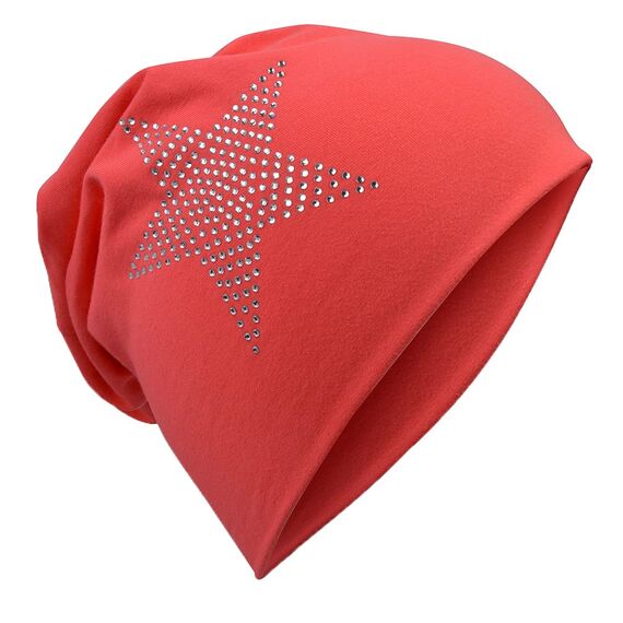 Miobo Slouch Beanie Mütze für Kinder und Erwachsene – Weiche Baumwolle – Strass-Stern-Design