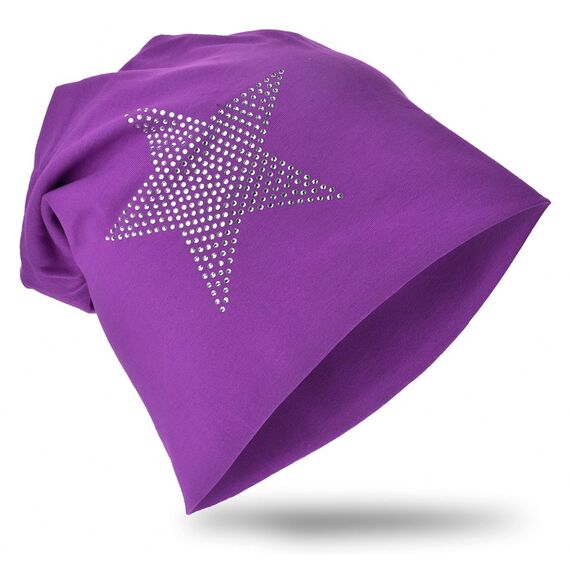Miobo Slouch Beanie Mütze für Kinder und Erwachsene – Weiche Baumwolle – Strass-Stern-Design