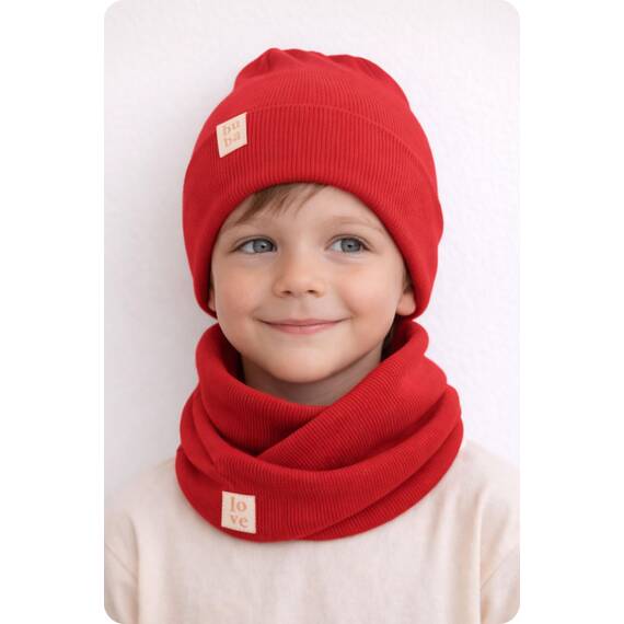 Bubalove - Mütze und Schal Set - Baumwollmütze - Kragen für Baby - Baumwollmütze und Halswärmer - Strickmütze - Mütze und Schals - Kinder Kindermütz