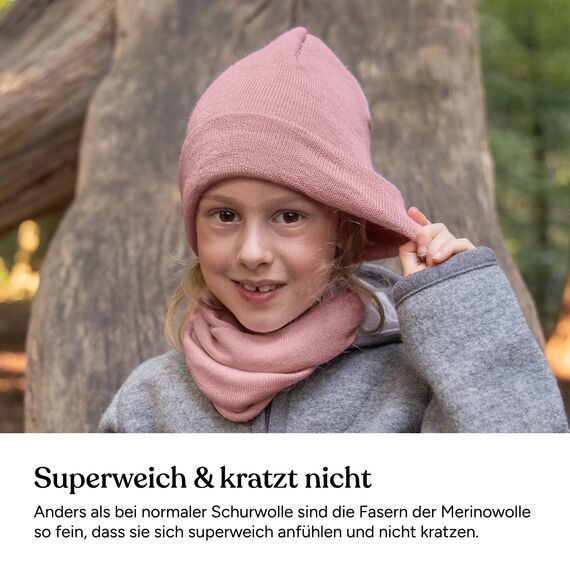 Ehrenkind® Kinder-Strickmütze | aus feinster Merino Schurwolle | Bordeaux | Made in Germany | Unisex | Mütze Kinder | Mütze Jungen und Mädchen | Beanie | Ideal im Herbst und Winter