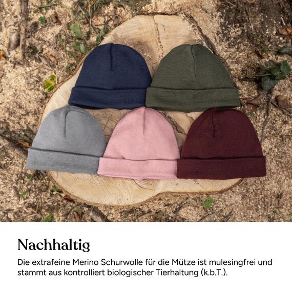 Ehrenkind® Kinder-Strickmütze | aus feinster Merino Schurwolle | Grau | Made in Germany | Unisex | Mütze Kinder | Mütze Jungen und Mädchen | Beanie | Ideal im Herbst und Winter