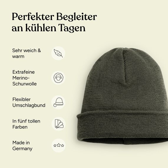 Ehrenkind® Kinder-Strickmütze | aus feinster Merino Schurwolle | Blau | Made in Germany | Unisex | Mütze Kinder | Mütze Jungen und Mädchen | Beanie | Ideal im Herbst und Winter