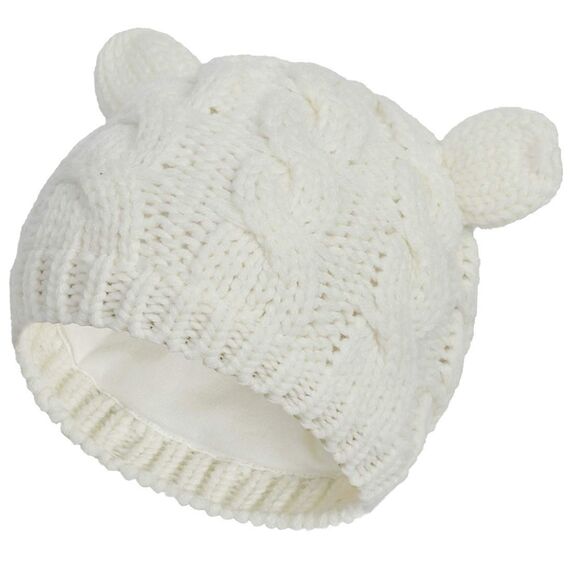 Yixda Neugeborene Baby Mütze und Handschuhe Set Kleinkind Winter Strickmütze Hüte (Weiß 1, 3-6 Monate)