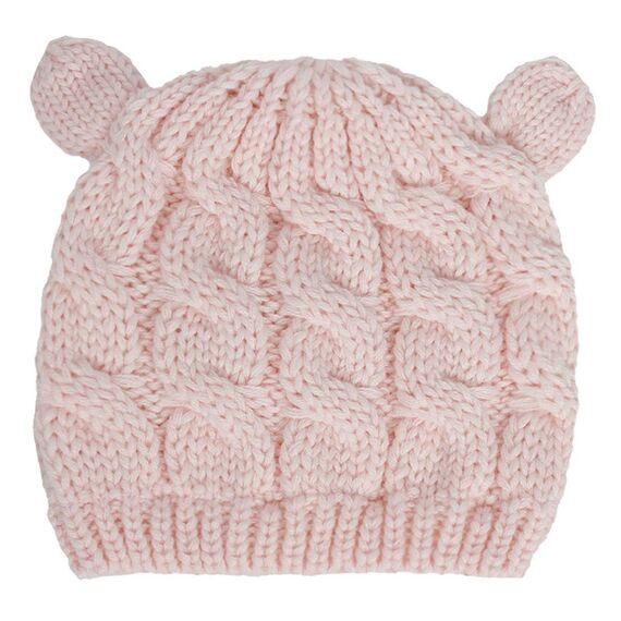 Yixda Neugeborene Baby Mütze und Handschuhe Set Kleinkind Winter Strickmütze Hüte (Rosa 2, 3-6 Monate)