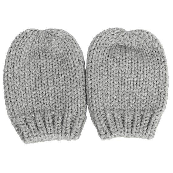 Yixda Neugeborene Baby Mütze und Handschuhe Set Kleinkind Winter Strickmütze Hüte (Grau 2, 3-6 Monate)