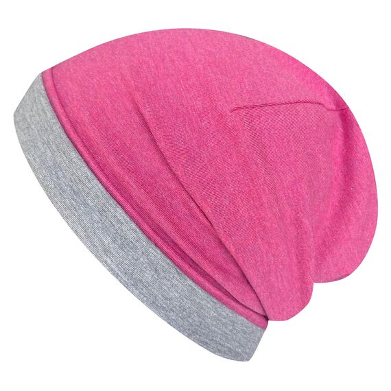 Wollhuhn Kinder Beanie – Zweilagige Longbeanie aus Jersey, wendbar & weich – innen grau – Handmade in Deutschland – ganzjährig (DE/NL/SE/PL, Numerisch, 48, 50, Einfarbig Beere)
