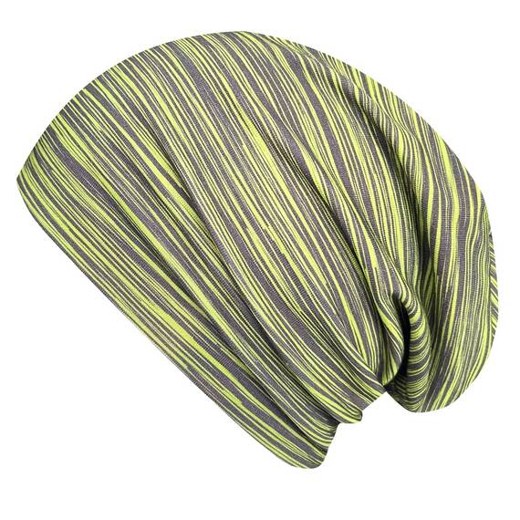 Wollhuhn Kinder Beanie – Zweilagige Longbeanie aus Jersey, wendbar & weich – innen grau – Handmade in Deutschland – ganzjährig (DE/NL/SE/PL, Numerisch, 52, 54, Lines Grün)