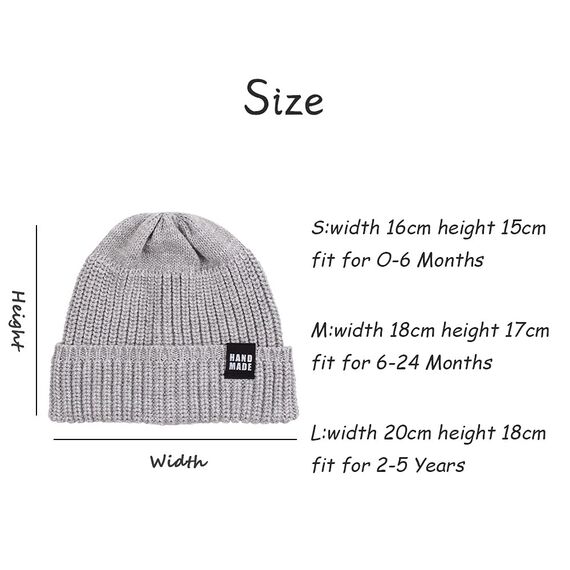 Pesaat Baby Mütze Jungen Strickmütze Weiche Baumwolle Mädchen Hut Kinder Schlupfmütze Warme Wintermütze 0-5 Jahren Winter,Herbst (2-5Jahren, Weiß + Hellgrau + Marine)