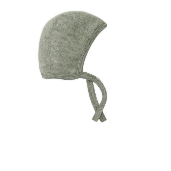 Baby Häubchen, Fleece, 100% Wolle, Engel Natur, 4 Farben (50/56, Hellgrau melange)