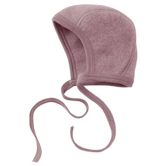 Engel Natur Baby Häubchen, Fleece, 100% Wolle, 4 Farben (50-56, Rosenholz Melange)