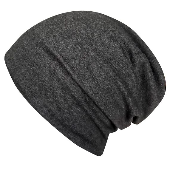 Wollhuhn Kinder Beanie – Zweilagige Longbeanie aus Jersey, wendbar & weich – innen grau – Handmade in Deutschland – ganzjährig (DE/NL/SE/PL, Numerisch, 56, 58, Einfarbig Dunkelgrau/Anthrazit)