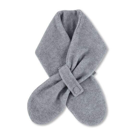 Sterntaler Schal aus Microfleece, gefüttert, mit Klettverschluss, zum Durchziehen - unisex Accessoires für Babys & Kleinkinder - warm, bequem und praktisch - silber melange, Gr. 80cm
