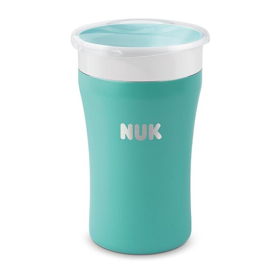 NUK Magic Cup Trinklernbecher aus Edelstahl | Hält länger warm oder kalt | 8+ Monate | 230 ml | auslaufsicherer 360°-Trinkrand | BPA-frei und auswaschbar | Blau