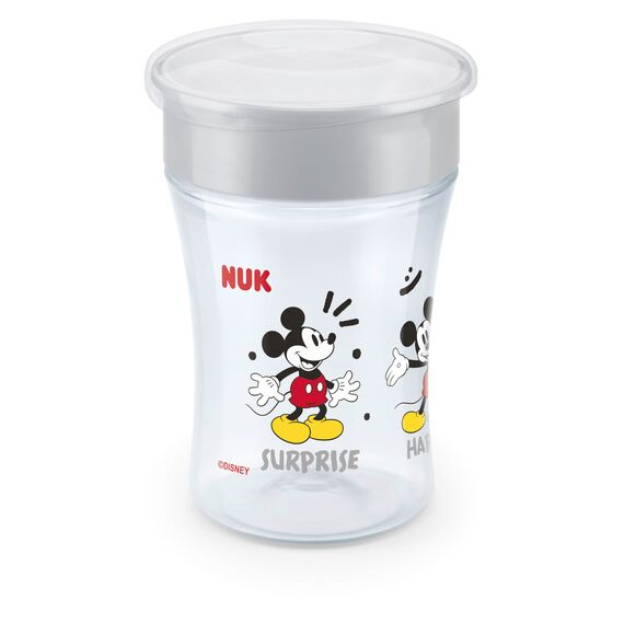 NUK Magic Cup Trinklernbecher | 8+ Monate | 230 ml | Auslaufsicherer 360°-Trinkrand zum Trinken von allen Seiten | Auswaschbar | Disney Micky Maus