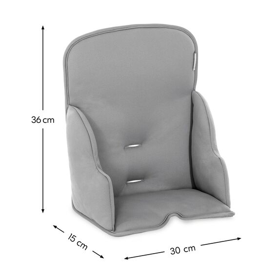 hauck Alpha Cosy, Stretch Grey - Hochstuhl Sitzverkleinerer Kissen für Babys ab 6 Monaten - Kompatibel mit Arketa, Beta+, Alpha+ Holzhochstuhl - mit Stabilisierten Seiten - Handwäsche