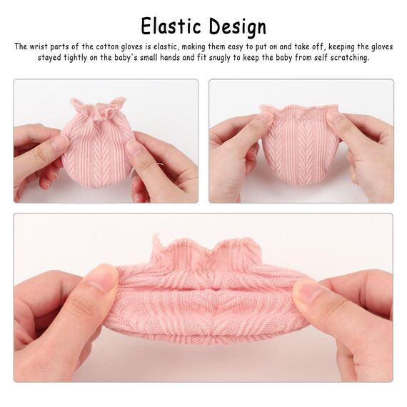 DRESHOW Neugeborenes Baby Fäustlinge Kleinkind Handschuhe Keine Kratzer Fäustlinge Baumwolle Handschuhe für 0-6 Monate