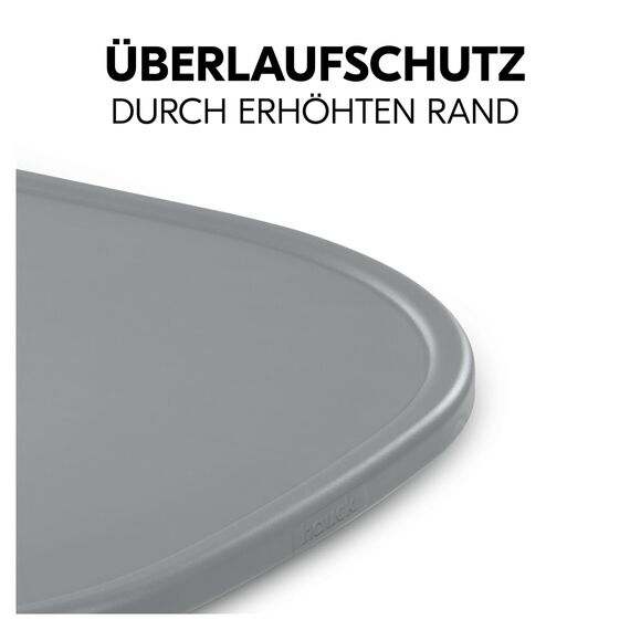 hauck Click Tray, Grey - Klick Essbrett für Alpha+ & Beta+ Holzhochstuhl - Werkzeuglose Montage auf Schutzbügel - Pflegeleichtes & GRS Zertifiziertes Kunststoff - für Baby & Kinder 6-36 Monaten