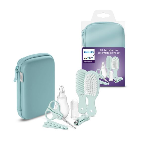 Philips Avent Babyflaschen mit AirFree Ventil & Avent Babypflege-Set – Starter-Set mit 9 Zubehörteilen