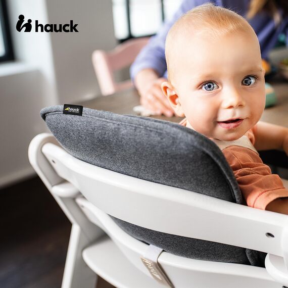 hauck Alpha Cosy, Dunkelgrau - Hochstuhl Sitzverkleinerer Kissen für Babys ab 6 Monaten - Kompatibel mit Arketa, Beta+, Alpha+ Holzhochstuhl - mit Stabilisierten Seiten - Handwäsche