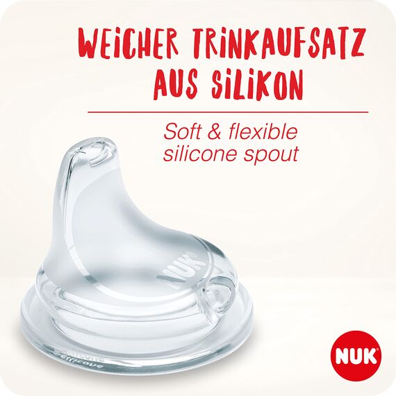 NUK First Choice+ Trinklernflasche | 6–18 Monate | 150 ml | Anti-Colic-Ventil | auslaufsichere Trinkschnabel | Ergonomische Griffe | BPA-frei | Disney Mickey Maus | grau