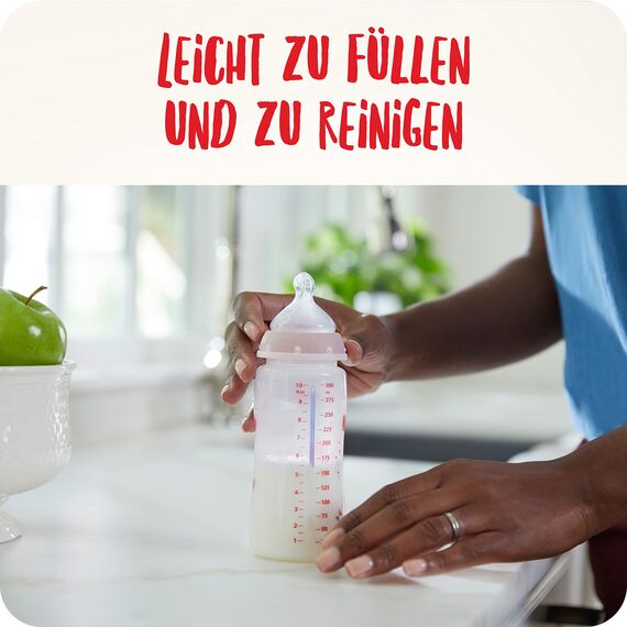 NUK First Choice+ Babyflaschen Starter Set | 0–6 Monate | 4 Flaschen mit Temperature Control & Flaschenbox | Anti-Colic Air System | BPA-frei | Disney Winnie Puuh
