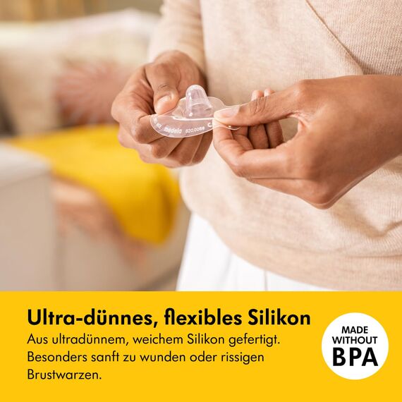 Medela Contact Brusthütchen zum Stillen – 16 mm – Zum Schutz bei wunden oder rissigen Brustwarzen und zur Unterstützung beim Anlegen – BPA-frei – 2er Pack