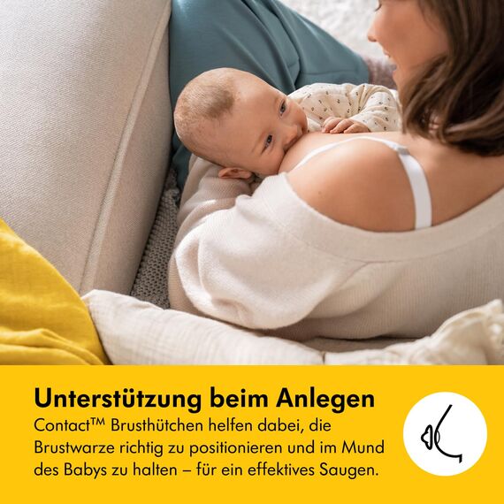 Medela Contact Brusthütchen aus Silikon – Weiches, ultradünnes Design – BPA-frei – 1 Packung mit 2 Hütchen (20 mm) und Aufbewahrungsbox