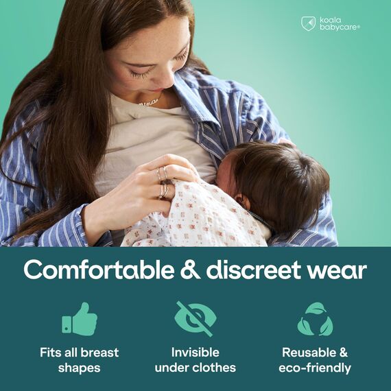 Koala Babycare Silberhütchen - 2 Stück - Stillhütchen Standardgröße Silber für maximale Resistenz - Brustwarzenschutz für empfindliche und schmerzende Brustwarzen
