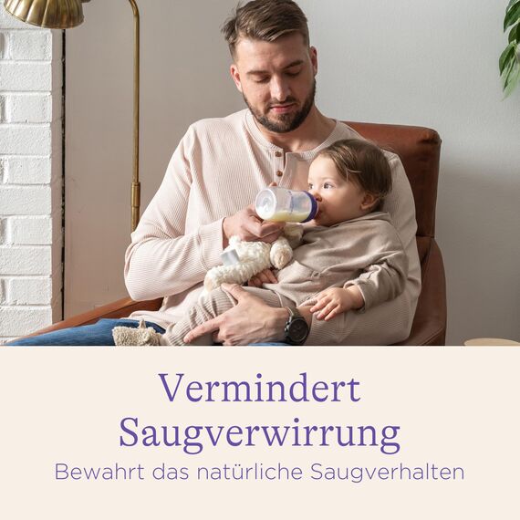 Lansinoh NaturalWave Sauger, Gr. L - schneller Milchfluss - ab dem 6. Monat, 2 Stück