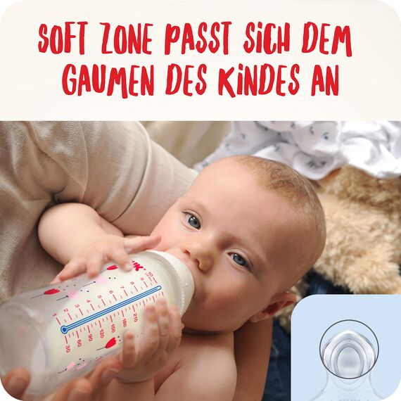 NUK First Choice+ Babyflaschen Starter Set | 0–6 Monate | 4 Flaschen mit Temperature Control & Flaschenbox | Anti-Colic Air System | BPA-frei | Disney Winnie Puuh
