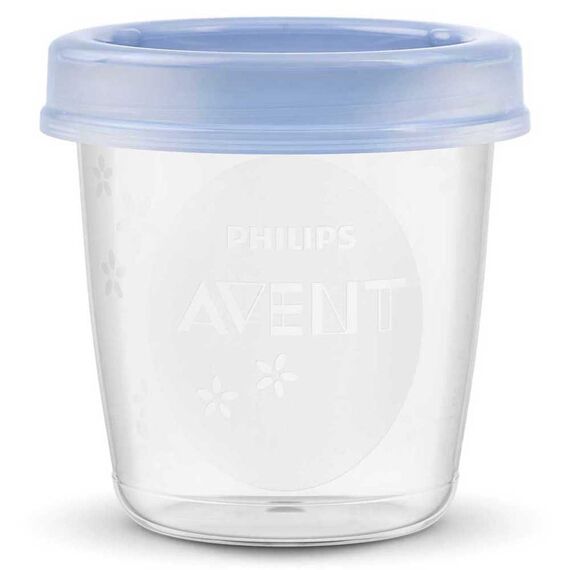 Philips AVENT Aufbewahrungssystem für Muttermilch, Becher inklusive Deckel, Adapter (Modell SCF618/10)