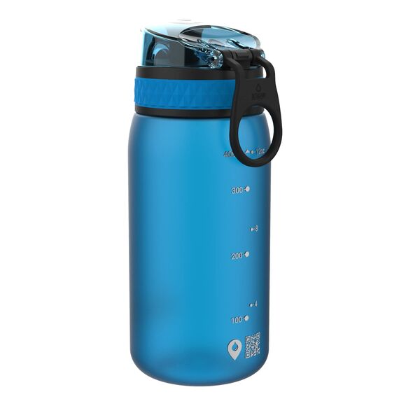 ion8 Kinder Trinkflasche, 350ml, Auslaufsicher, Einhandöffnung, Sichere Verriegelung, Spülmaschinenfest, BPA-frei, Tragegriff, Klappdeckel, Leicht zu Reinigen, Klimaneutral, Blau