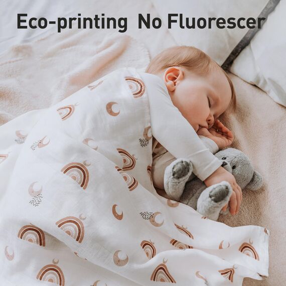 GLLQUEN Musselintücher für Babys, 6 Stück Spucktücher aus Baumwolle 70 cm x 70 cm, saugfähig und atmungsaktiv und ideal zum Reinigen, Abwischen und Abdecken von Neugeborenen (Packung mit 2)