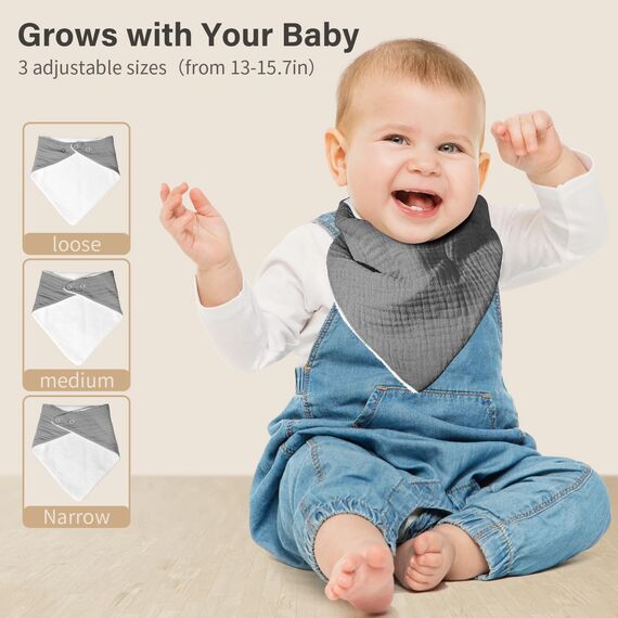 NISXABEBE Lätzchen Baby Dreieckstuch Musselin Halstuch Babies für Junge und Mädchen,Sabberlätzchen Baby Verstellbare 6 Stück