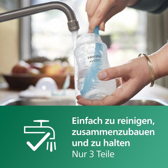 Philips AVENT Natural Response Glas-Babyflasche: 2 x 240 ml BPA-freie Flaschen für Neugeborene von 3–6 Monaten (Modell SCY933/02)
