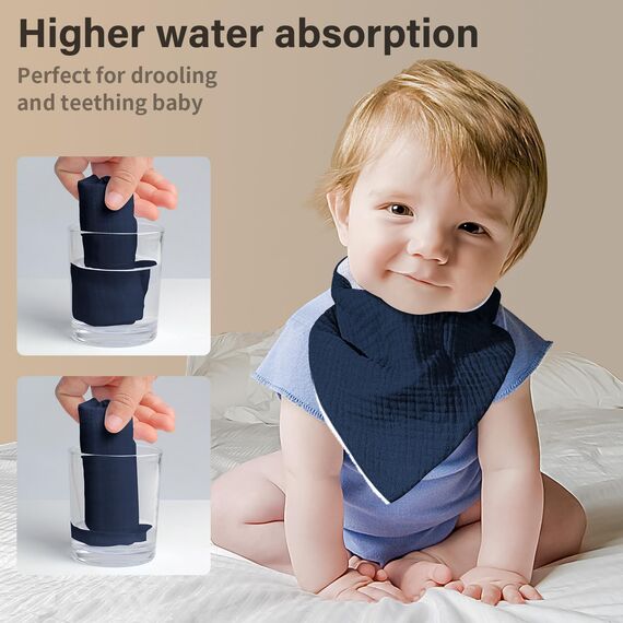 NISXABEBE Lätzchen Baby Dreieckstuch Musselin Halstuch Babies für Junge und Mädchen,Sabberlätzchen Baby Verstellbare 6 Stück