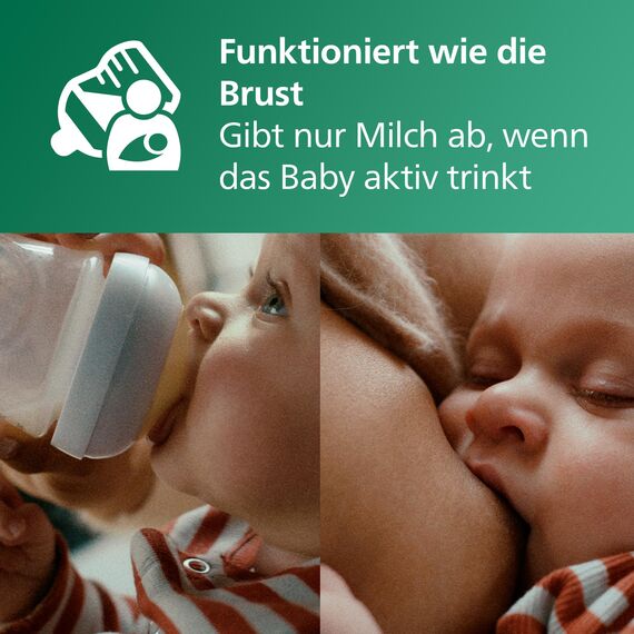Philips AVENT Babyflasche Natural Response aus Glas – Babyflasche, 240 ml, BPA-frei, für Neugeborene ab 1 Monat (Modell SCY933/01)