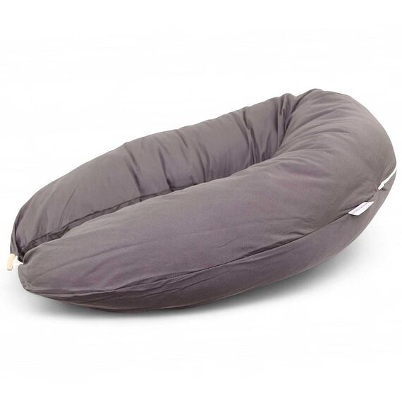 HOBEA-Germany Stillkissen 190 cm x 76 cm XXL Lagerungskissen Schwangerschaftskissen für Baby und Erwachsene Seitenschläferkissen Stillkissen mit Bezug aus Bio Baumwolle, Anthrazit