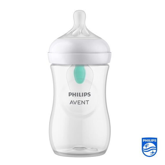 Philips AVENT Babyflasche Natural Response – Babyflasche mit AirFree Ventil, 260 ml, BPA-frei, für Neugeborene ab 3-6 Monaten (Modell SCY673/01)
