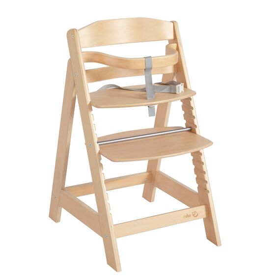 roba Treppenhochstuhl Sit Up III - Mitwachsender Baby Hochstuhl - ab 6 Monaten - Kinderhochstuhl aus Holz natur - Stuhl bis 50 kg belastbar, 1 Stück (1er Pack)