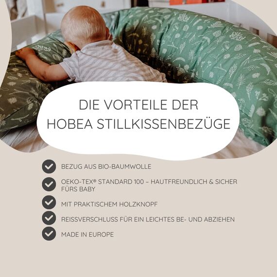 HOBEA-Germany Stillkissenbezug für Stillkissen 190cm Designs (Elefantenfamilie)