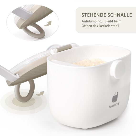 Termichy Milchpulver Portionierer baby, Milchpulver-Spender, 250g luftdichter tragbarer Milchpulver-Behälter für Reisen, mit Schaber und Löffel (Khaki,1 Stück)